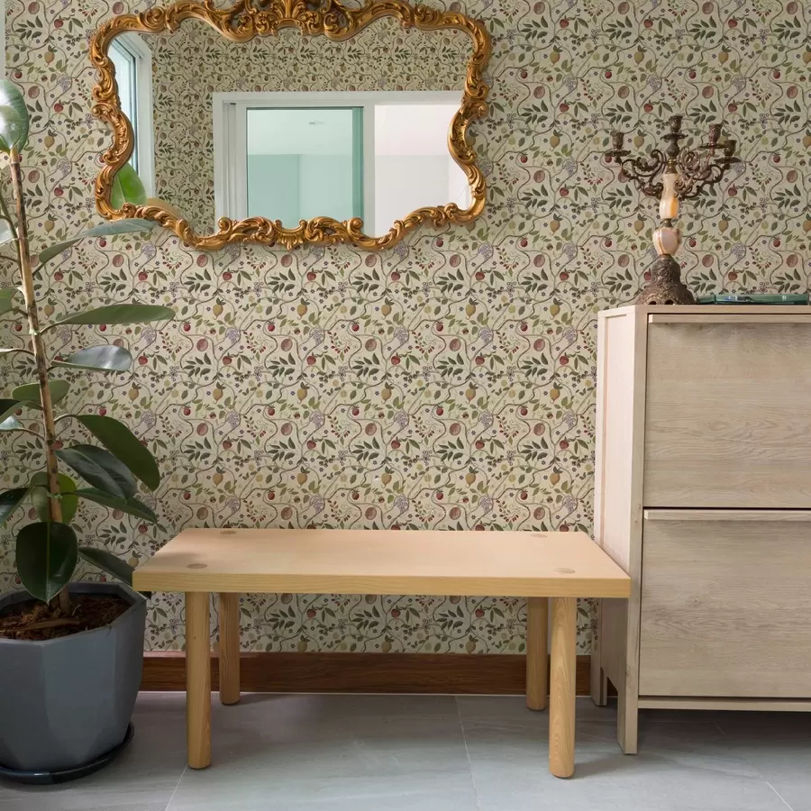 zidne murale Voćni uzorak s bobicama, granama i cvijećem a00428