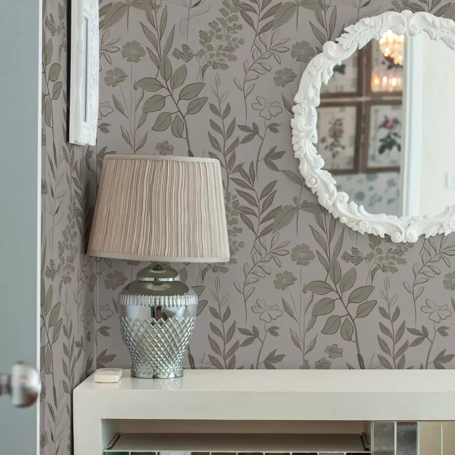 zidne murale Skicirano divlje cvijeće u prirodnim tonovima a00432