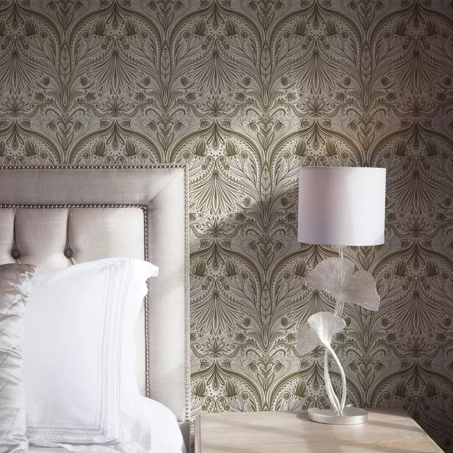 zidne murale Simetrični barokni uzorak s cvjetnim motivima a00436