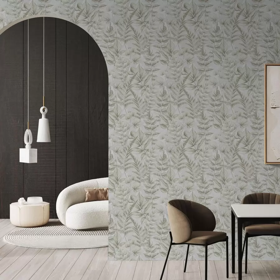 zidne murale Meki pastelni listovi u akvarelnom botaničkom stilu a00437