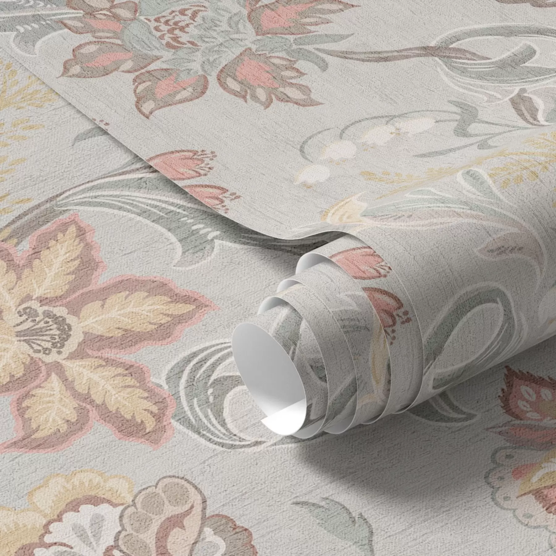 zidne murale Starinsko pastelno cvijeće na sivoj pozadini a00459