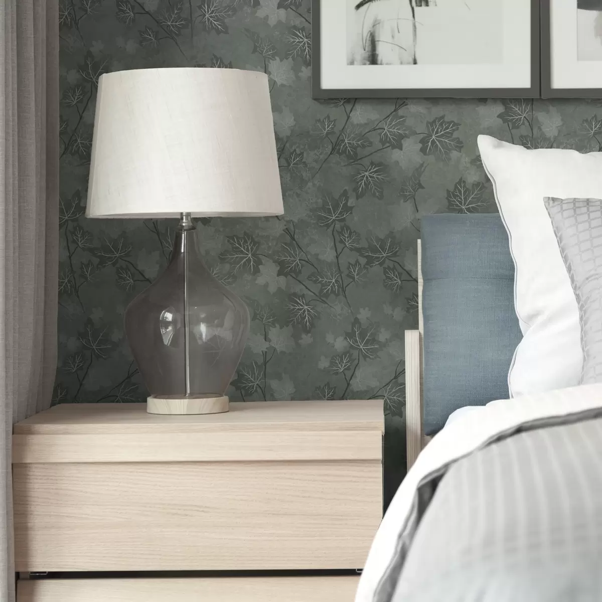 Pozadina Mat javorovo lišće u mekim zelenim tonovima a00464