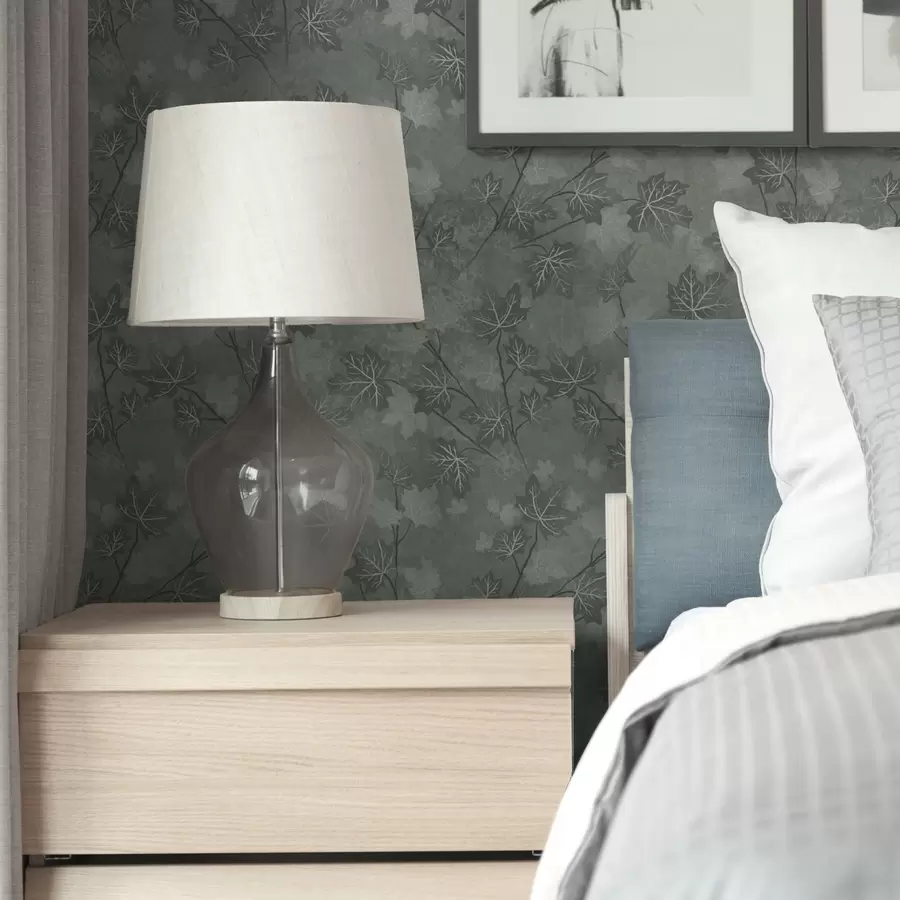 zidne murale Mat javorovo lišće u mekim zelenim tonovima a00464