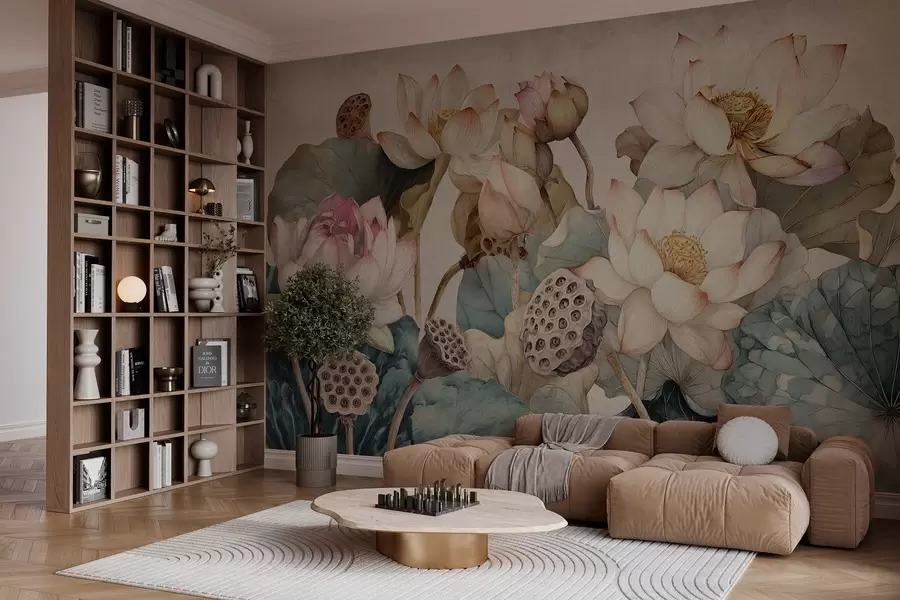 zidne murale veliki teksturirani lopoči w04309