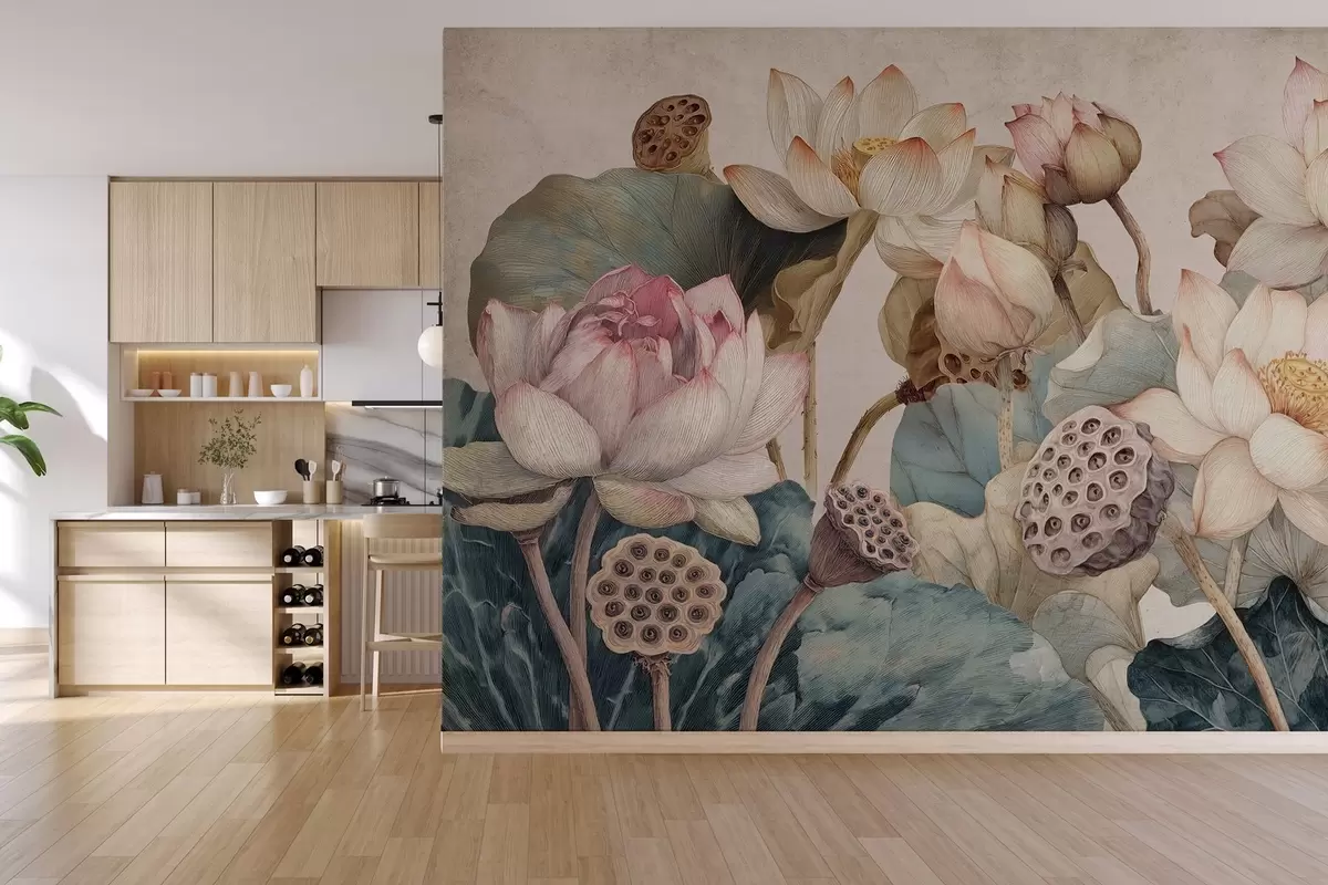 zidne murale veliki teksturirani lopoči w04309