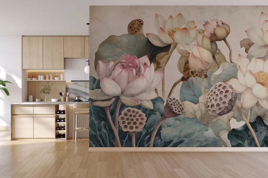 zidne murale veliki teksturirani lopoči w04309