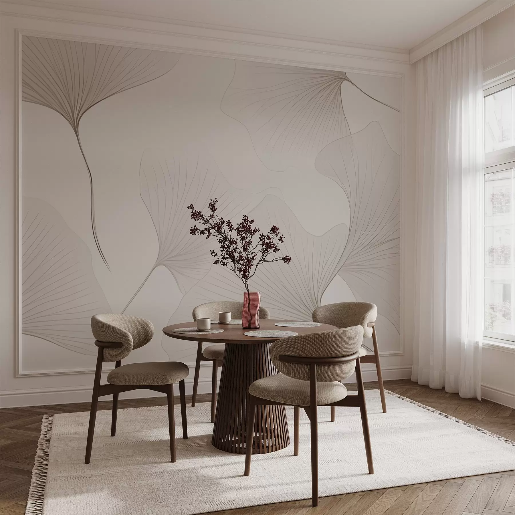 zidne murale Prozirni listovi ginka w04433v1