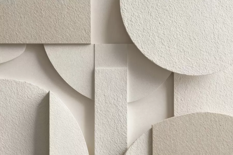 zidne murale Apstraktna kompozicija bež geometrijskih oblika w04395