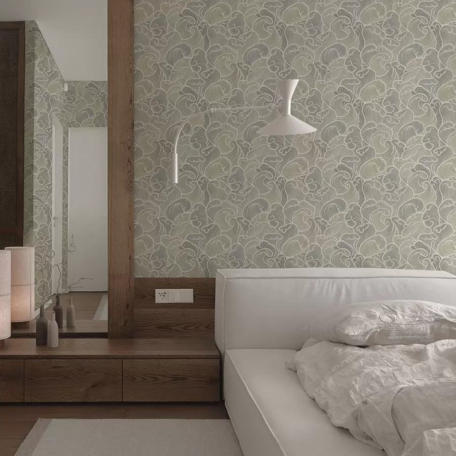 zidne murale Apstraktni valovi u pastelnim tonovima a00285