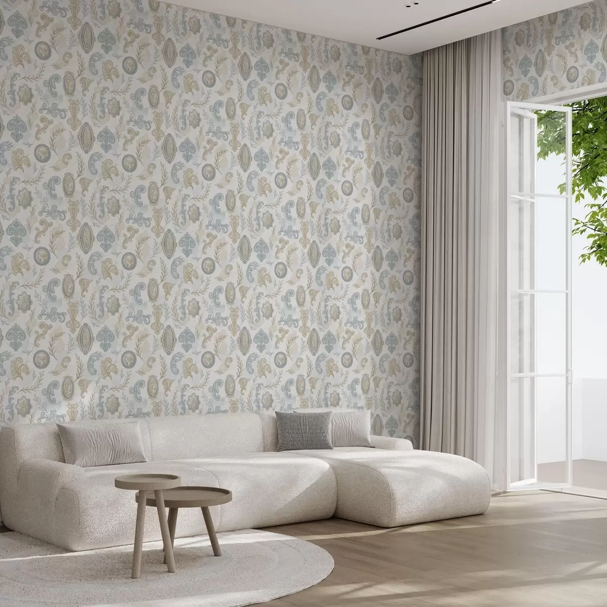 Pozadina Klasični ukras s medaljonima i uzorcima a00319