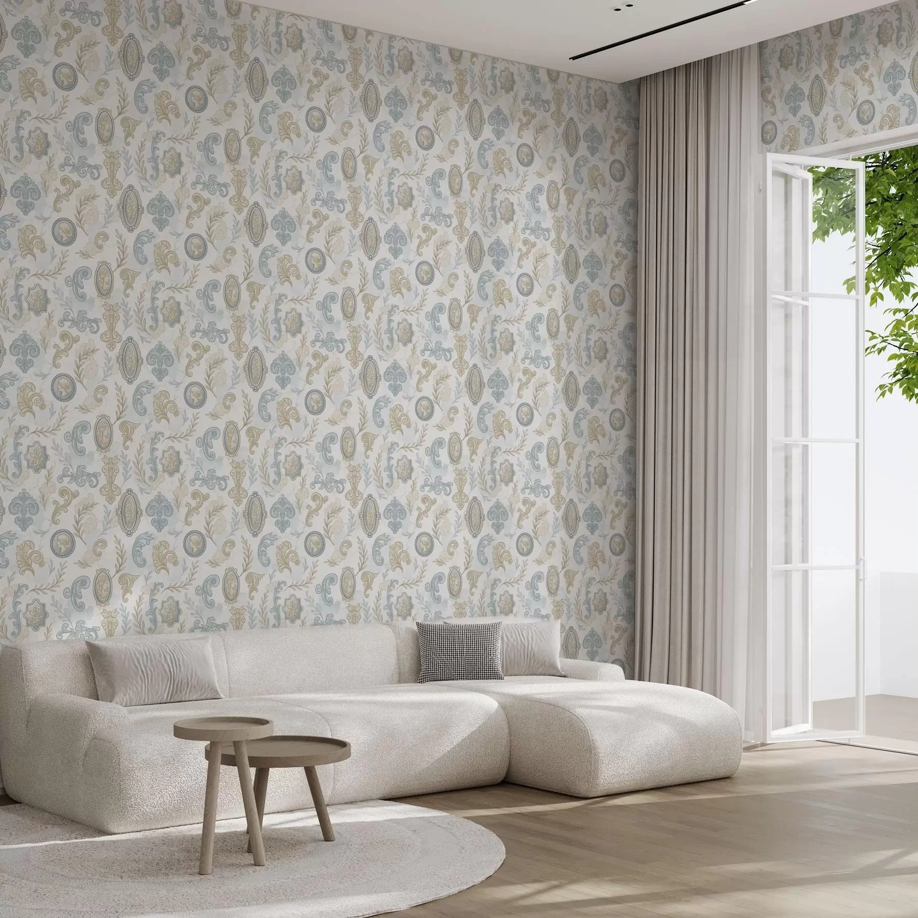 zidne murale Klasični ukras s medaljonima i uzorcima a00319