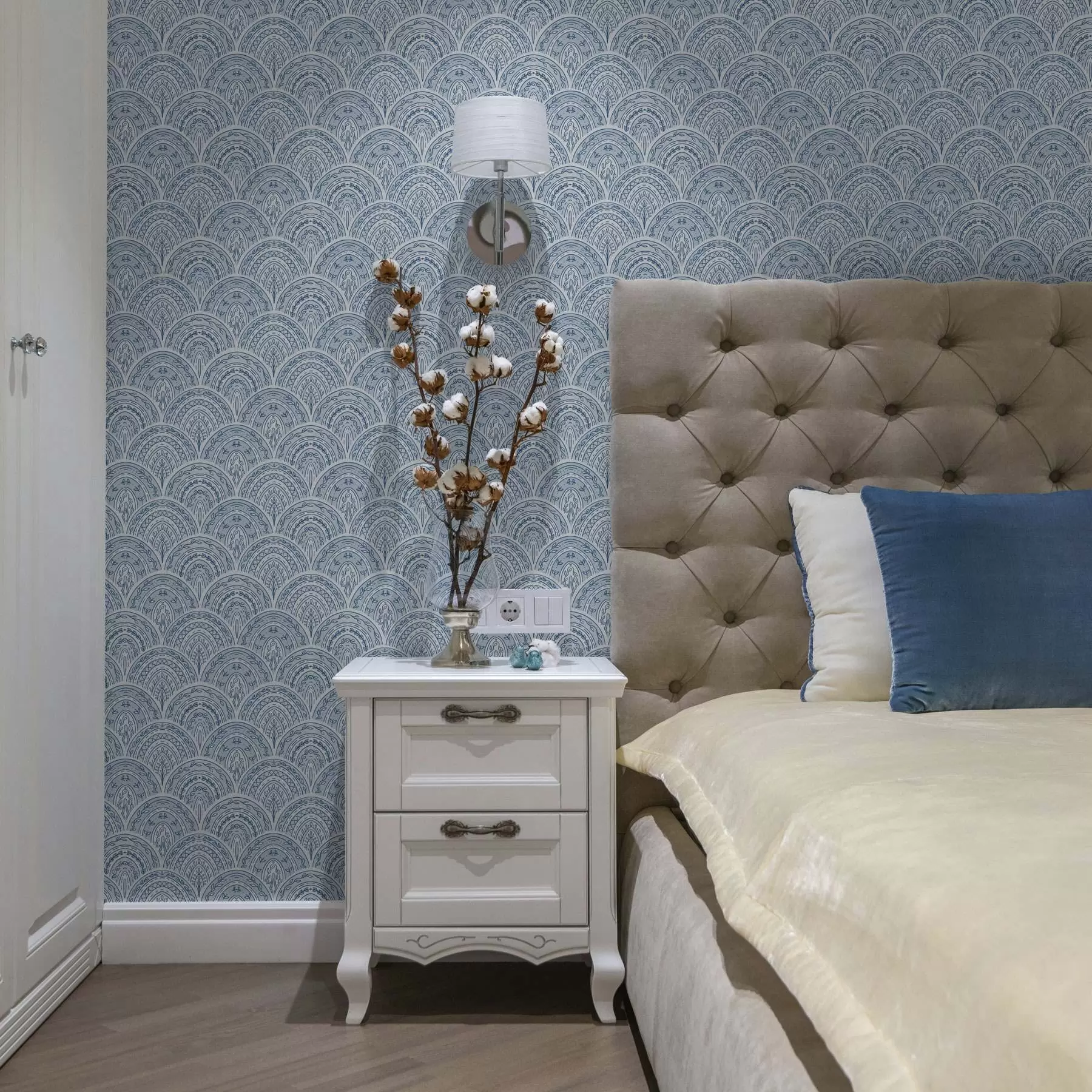 zidne murale Plavi ukras s lukovima i uzorcima a00332