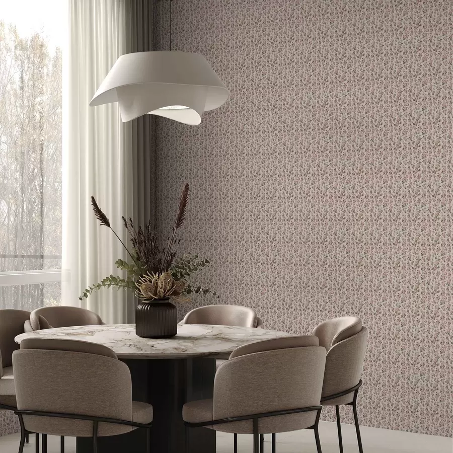 zidne murale Ružičaste ruže na bež pozadini a00346