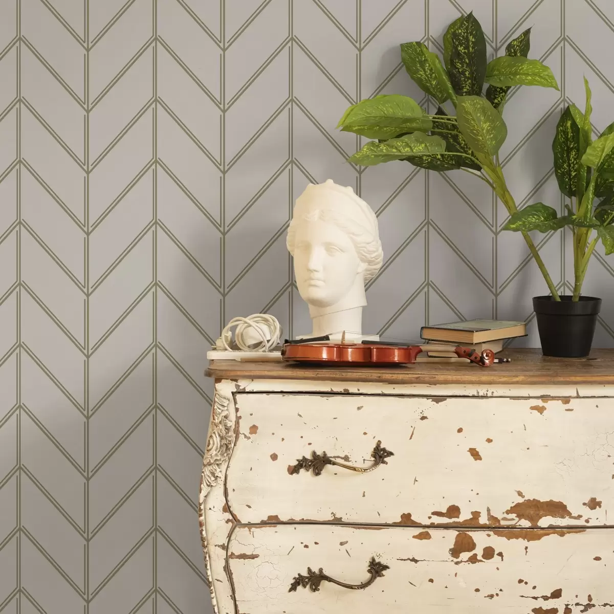 Pozadina Geometrija u obliku jelki s dvostrukim linijama a00488