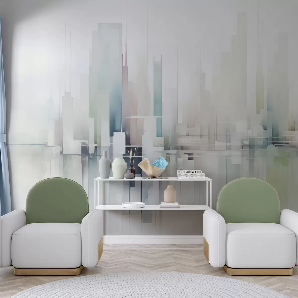 zidne murale Apstraktni grad w04488