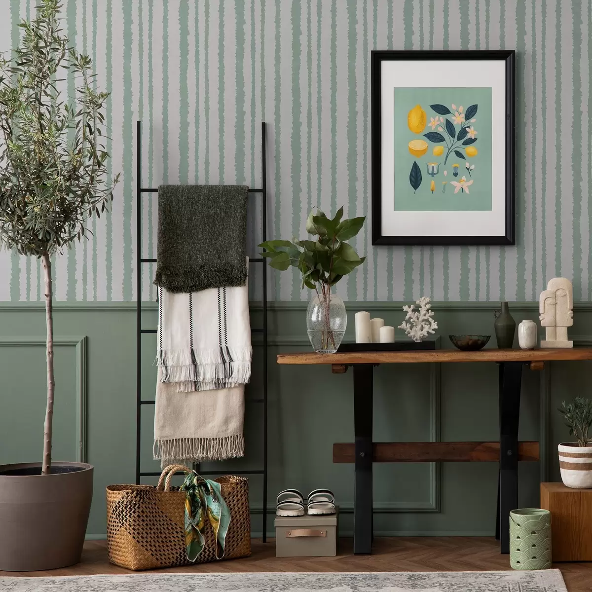 Pozadina Neravne pruge boje mente na bijeloj pozadini a00510