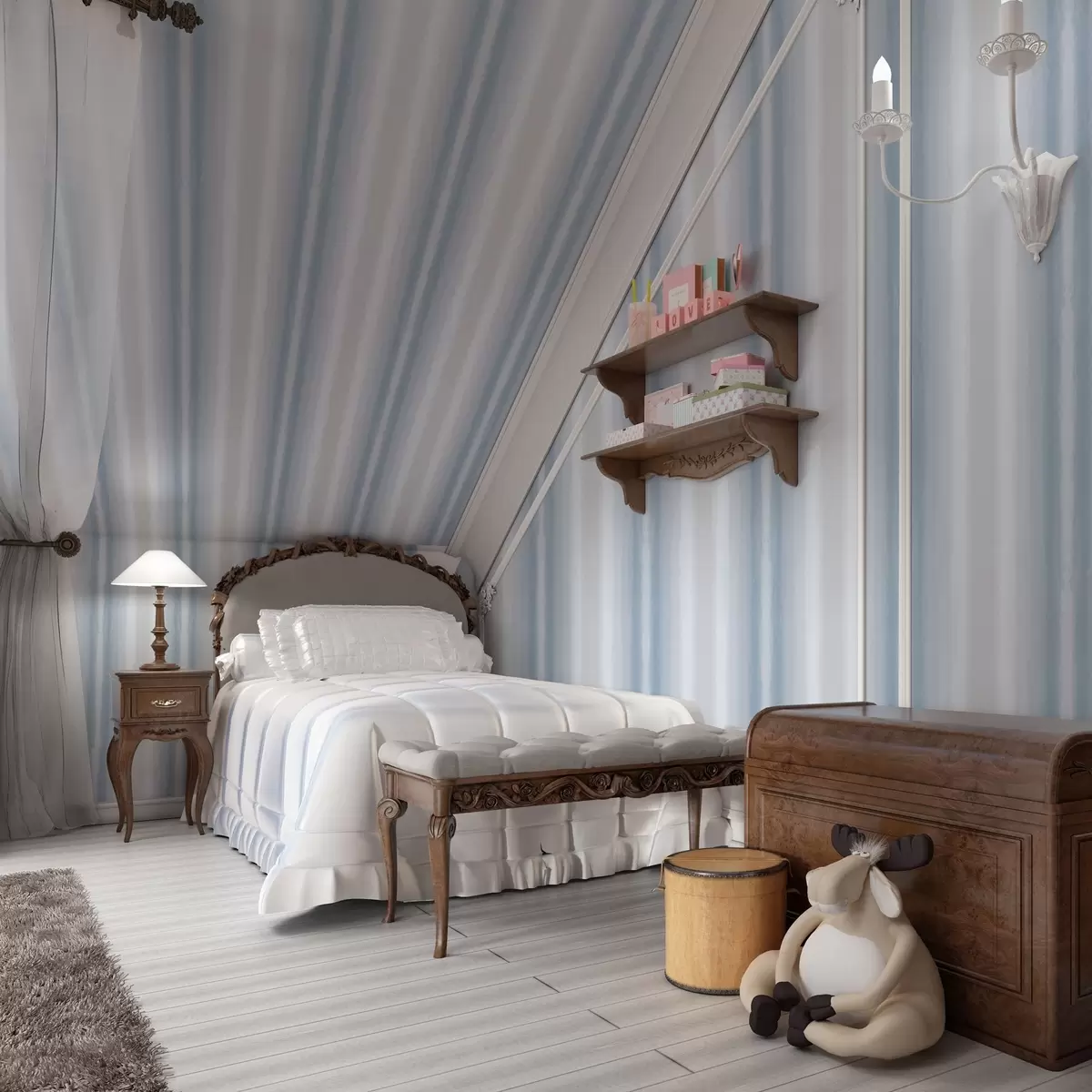 Pozadina Široke pruge u hladnim plavo-sivim tonovima a00551