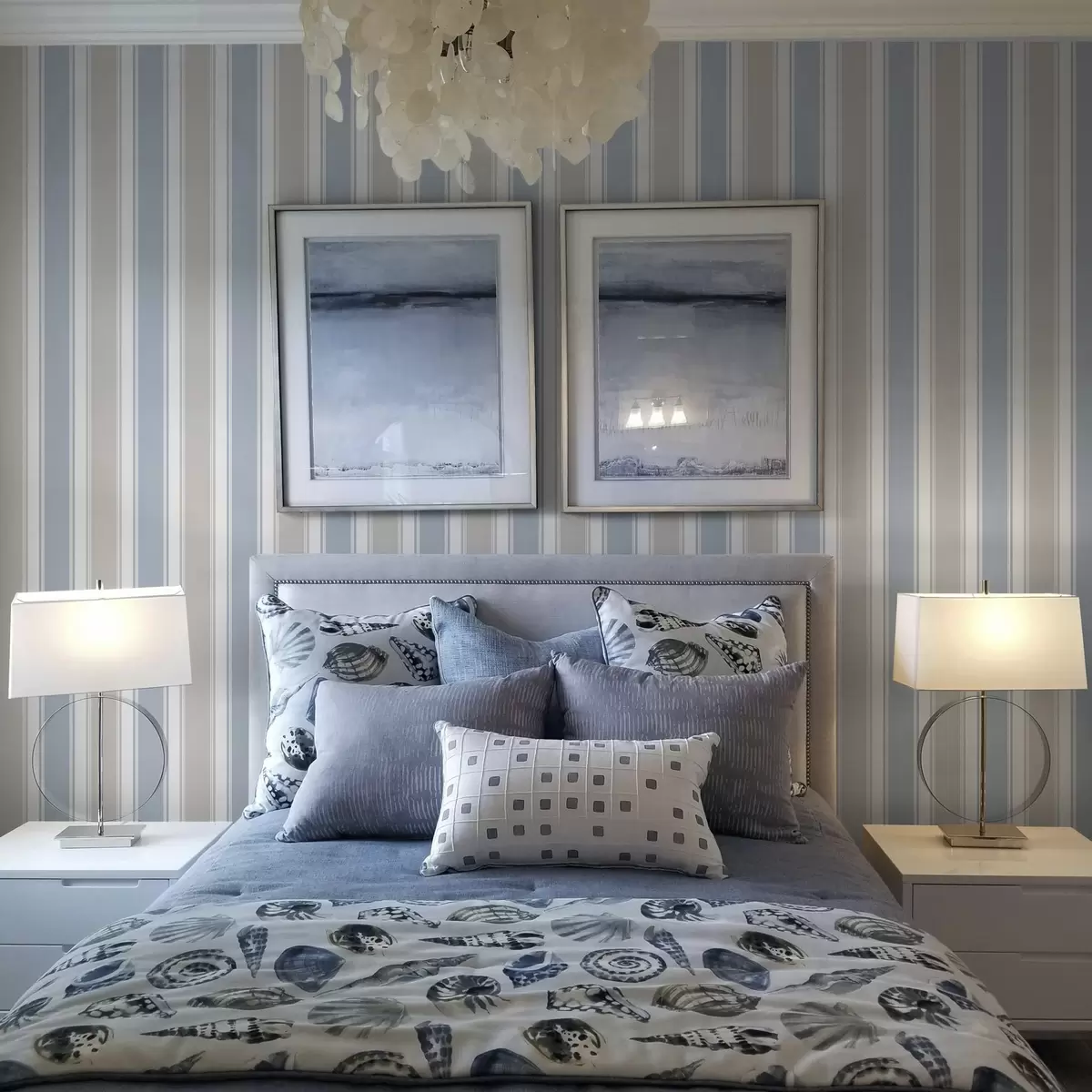 Pozadina Kombinacija sivih i plavih širokih pruga a00557