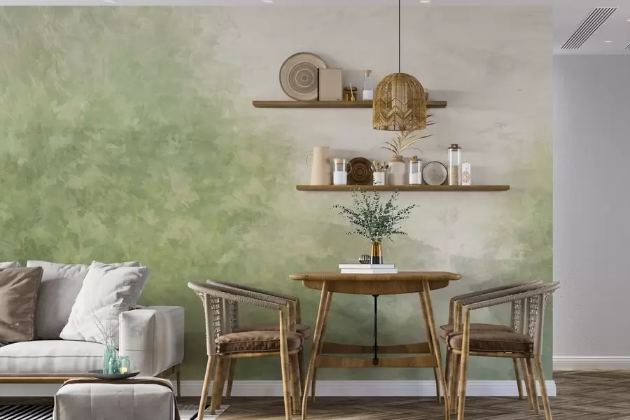 zidne murale  Imitacija lišća na betonskom zidu w04468