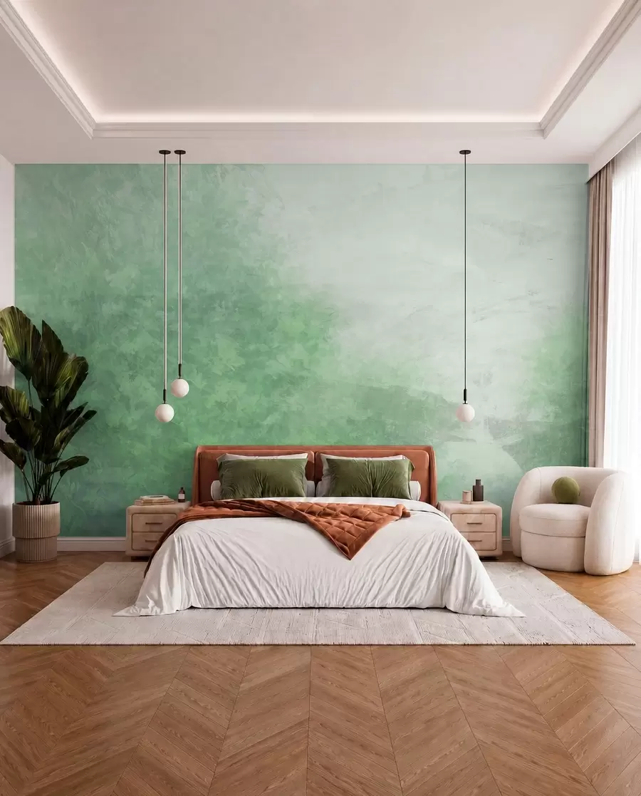 zidne murale  Imitacija lišća na betonskom zidu w04468v2