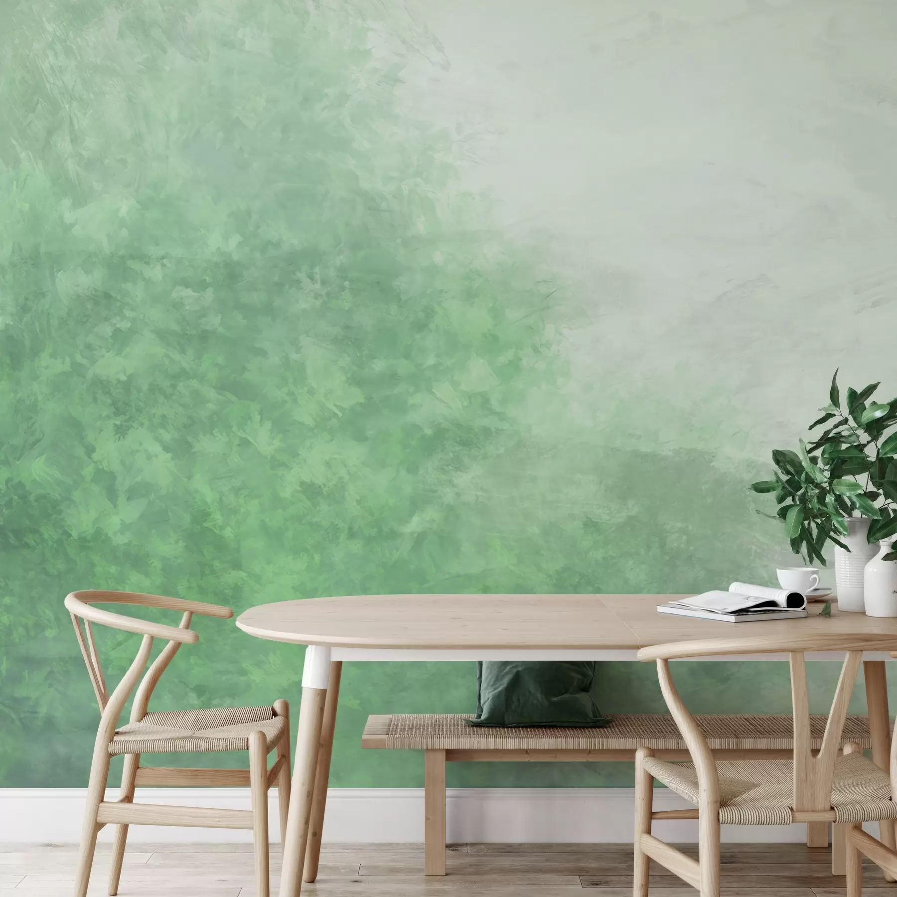 zidne murale  Imitacija lišća na betonskom zidu w04468v2