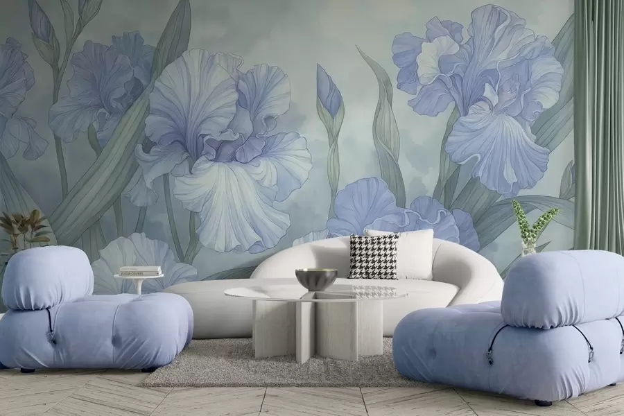 zidne murale Ilustrirane perunike w04469