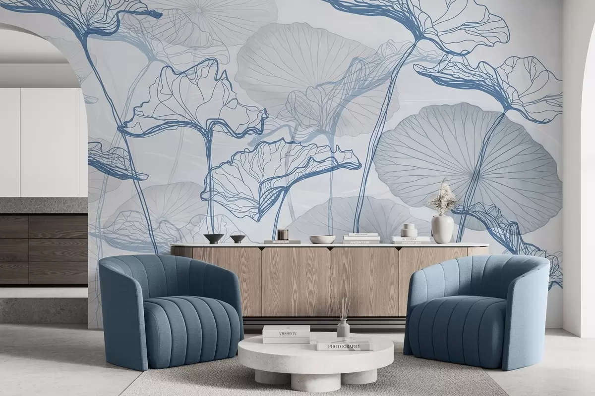 zidne murale Razni listovi lotosa w04471v2