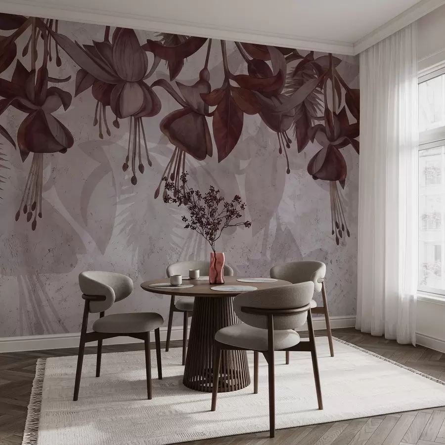 zidne murale Viseće cvijeće u grunge stilu w04472