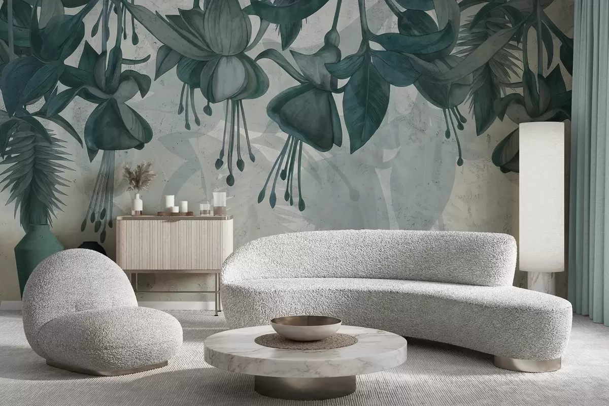 zidne murale Viseće cvijeće u grunge stilu w04472v1