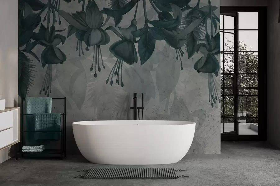 zidne murale Viseće cvijeće u grunge stilu w04472v1