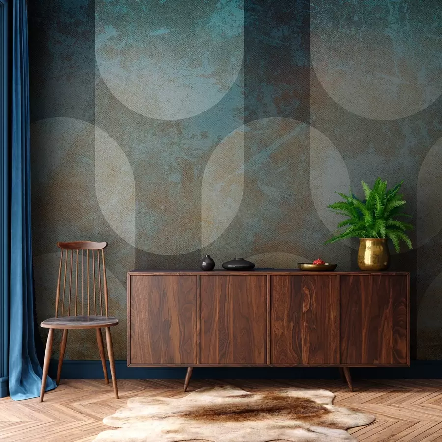 zidne murale Apstraktna geometrija u retro-modernom stilu w04495