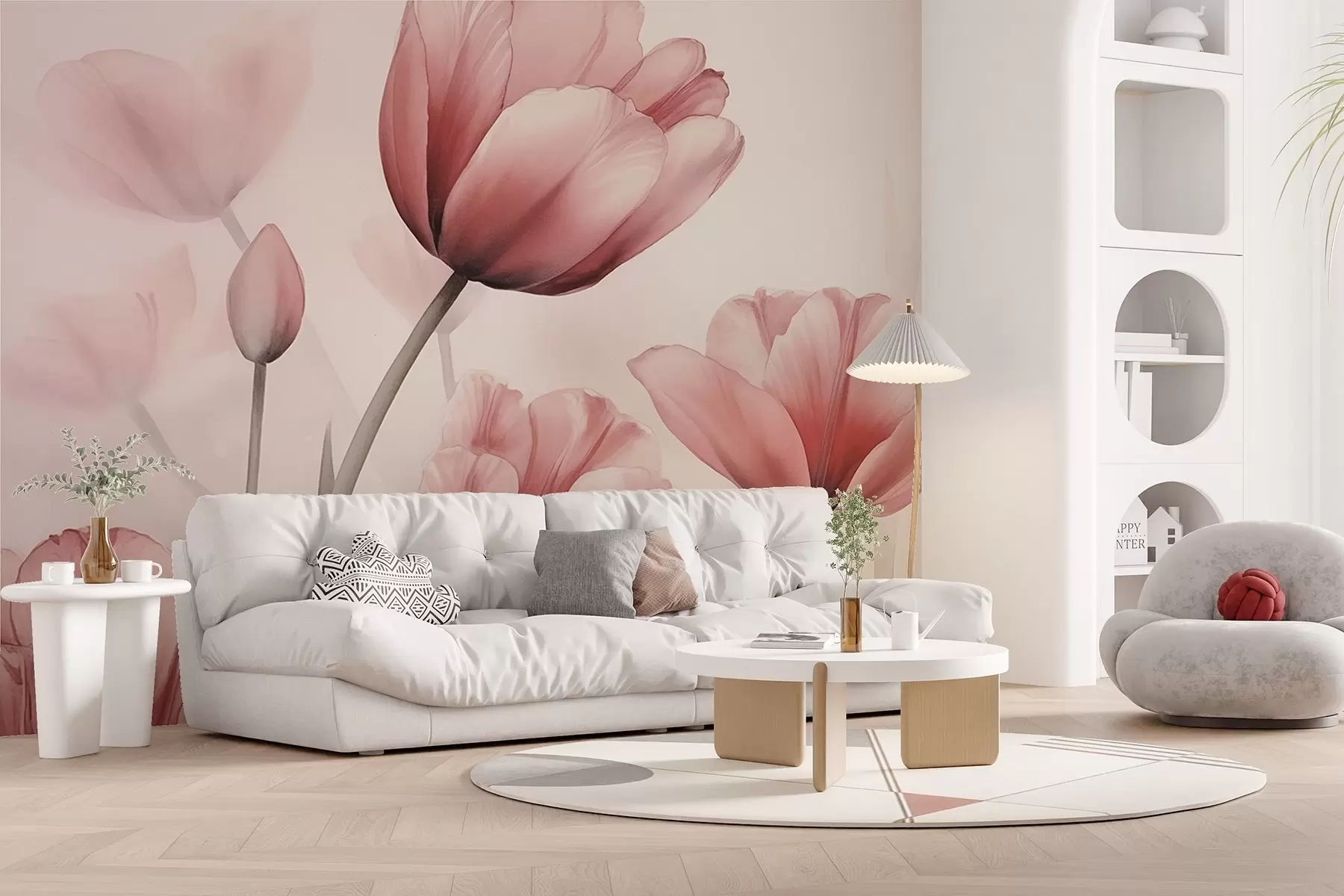 zidne murale Tulipani s efektom i teksturom spaljenog w04519