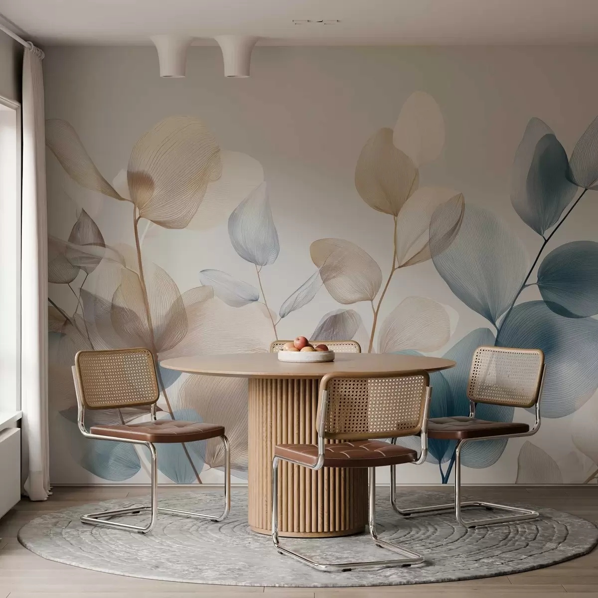 zidne murale elegantni listovi eukaliptusa s žilicama w04503