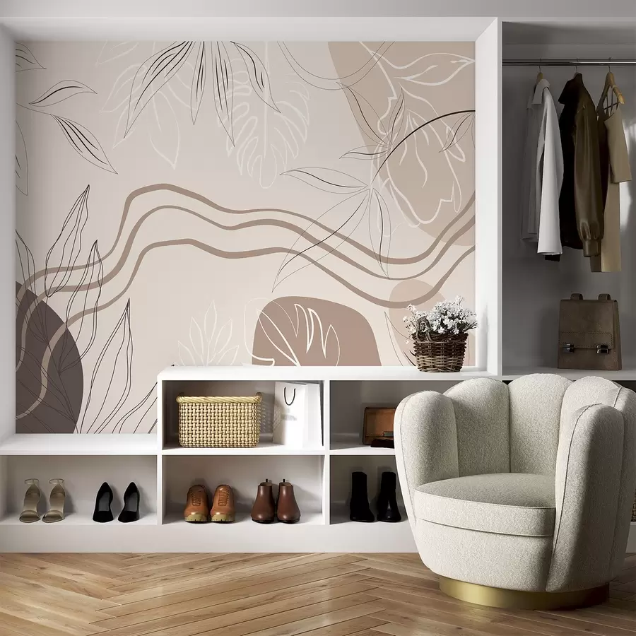 zidne murale Apstraktno s lišćem w04604