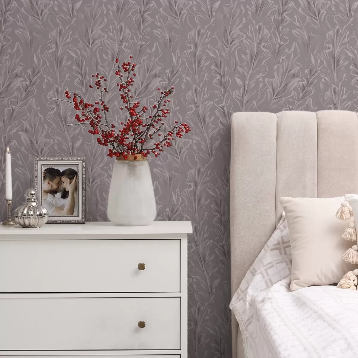 Pozadina Lepršavi lisnati valovi u prašnjavo ružičasto-bež paleti a00495