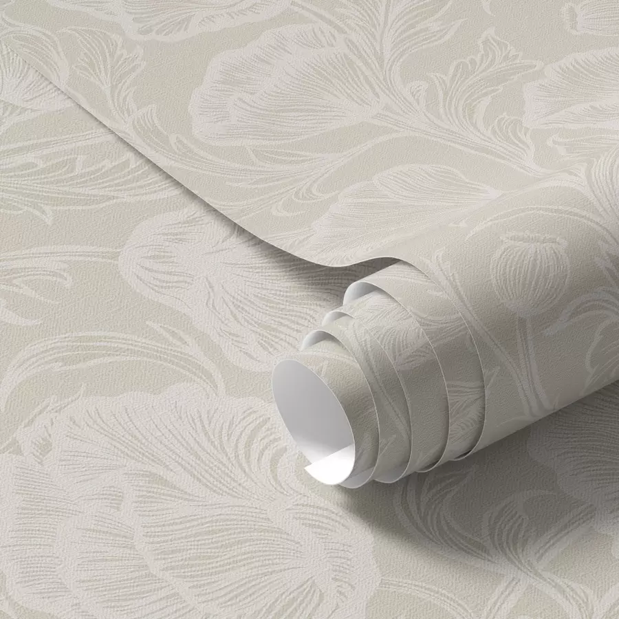 zidne murale Lineart makovi na krem pozadini a00572
