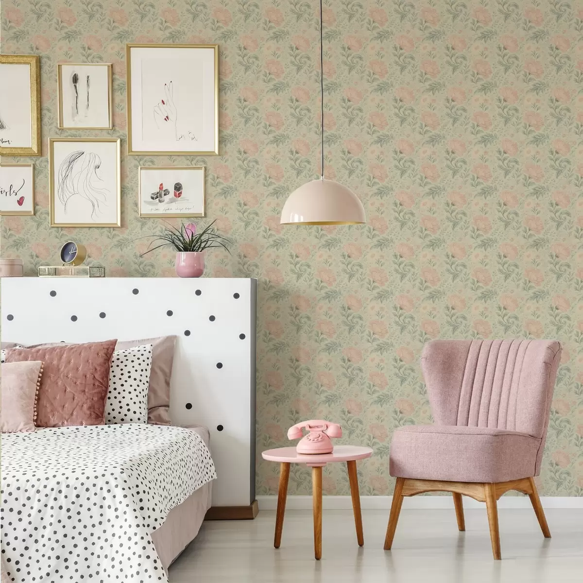 Pozadina Veliki vintage cvjetovi breskve s listovima kadulje a00580