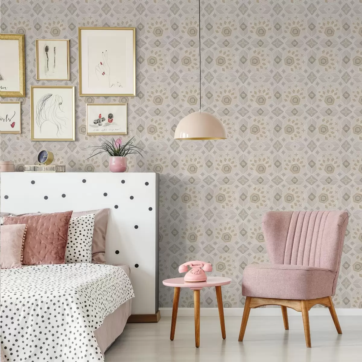 Pozadina Geometrijski mozaični uzorak u toplim bež tonovima a00606