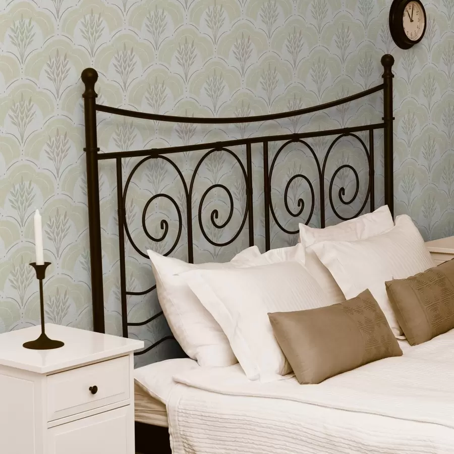 zidne murale Pšenica unutar lukova, mekana kremasto-žuta akvarelna podloga a00607