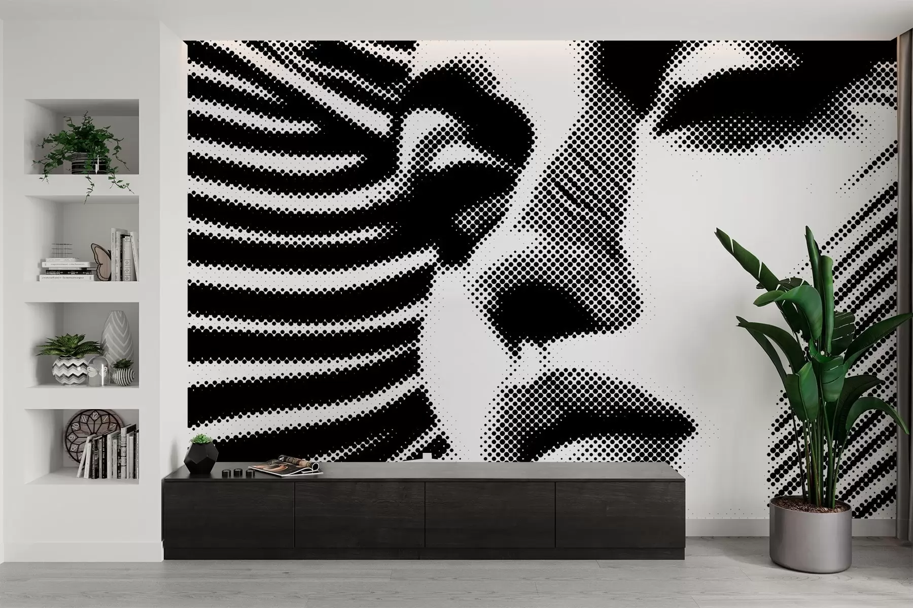 zidne murale Lice žene u pop art stilu w04504