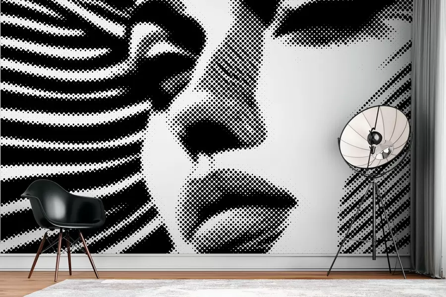 zidne murale Lice žene u pop art stilu w04504