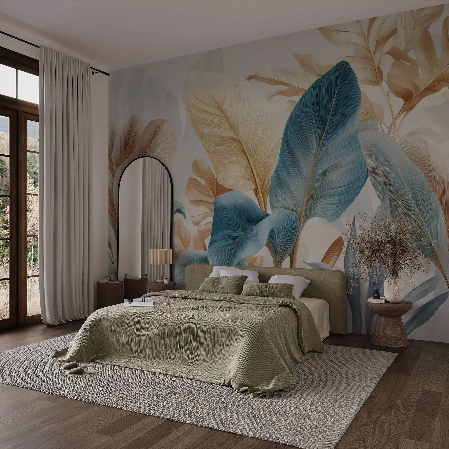 zidne murale Botanički listovi w04589