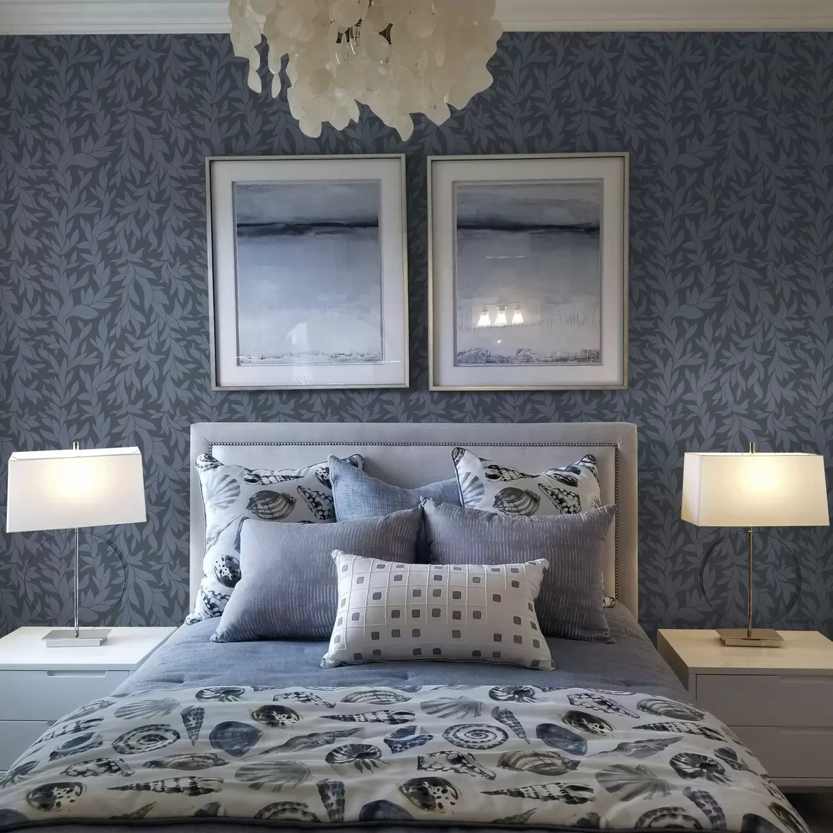 Pozadina Grafitno plava pozadina i plavo lišće, teksturirani potez a00616v2