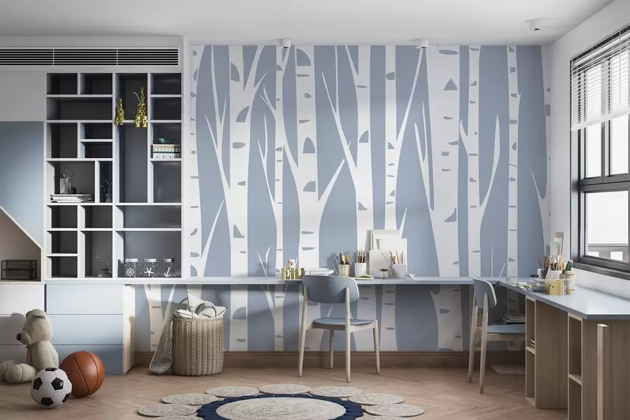 zidne murale Šuma breze w04658v1