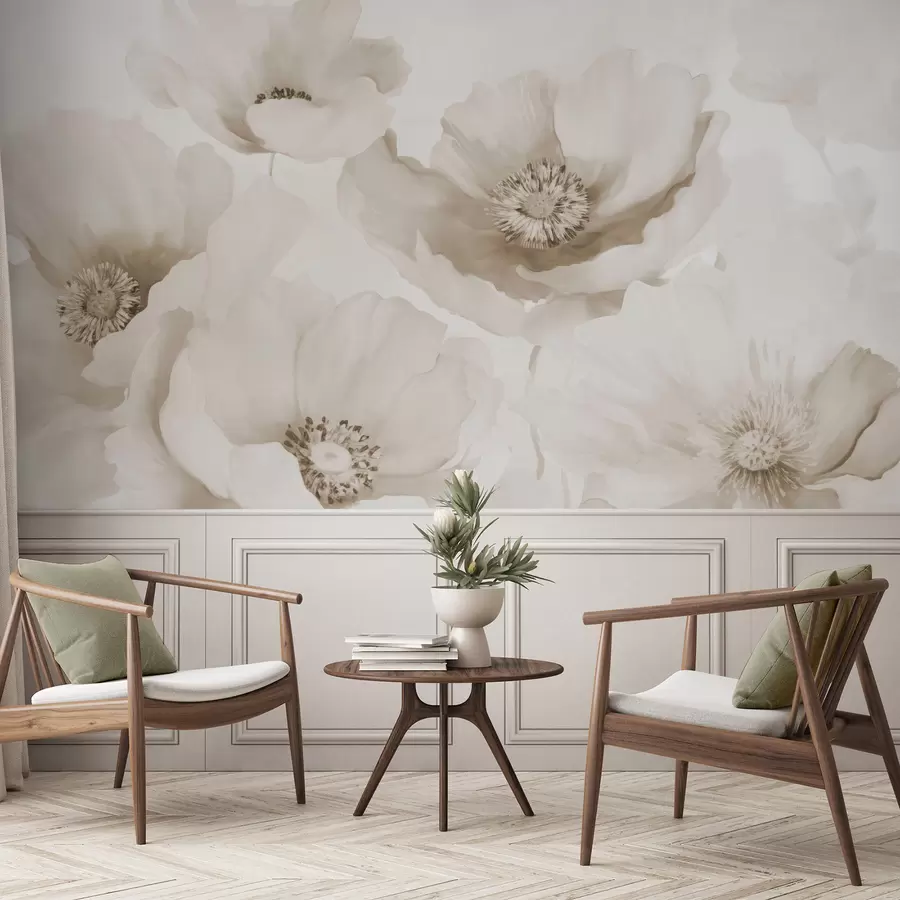 zidne murale Makovi nijanse bež w04656v1