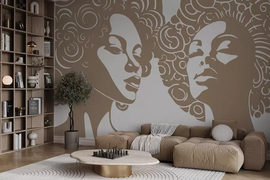 zidne murale Dvije djevojke w04688