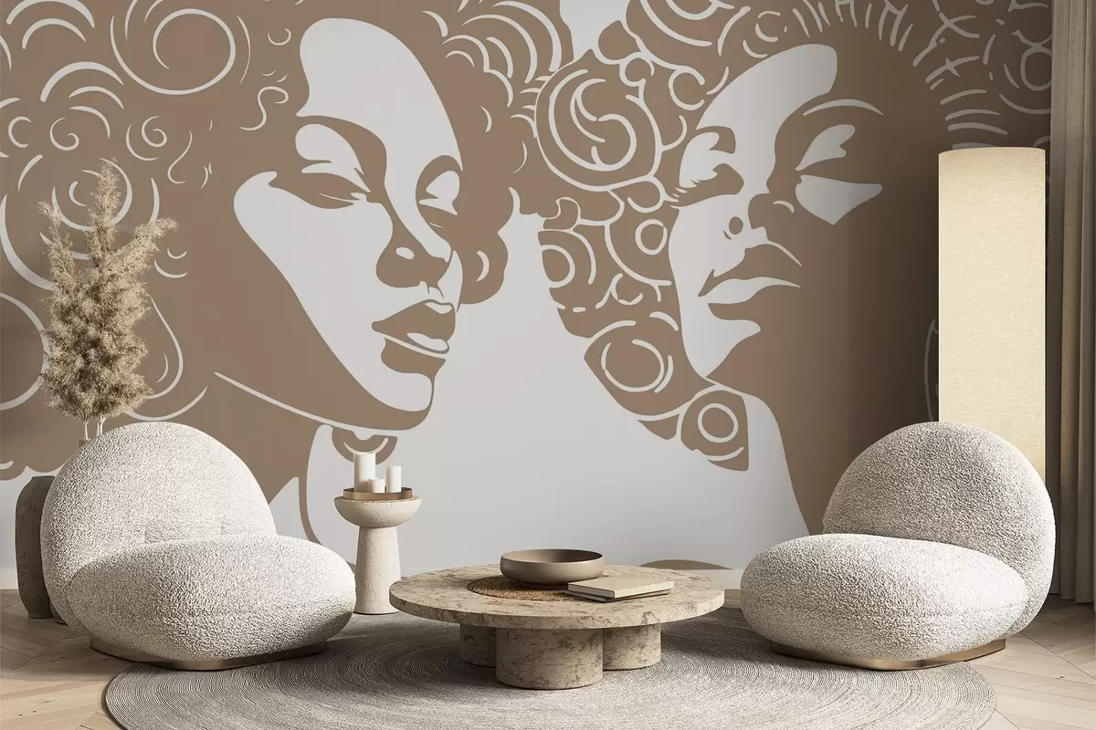 zidne murale Dvije djevojke w04688