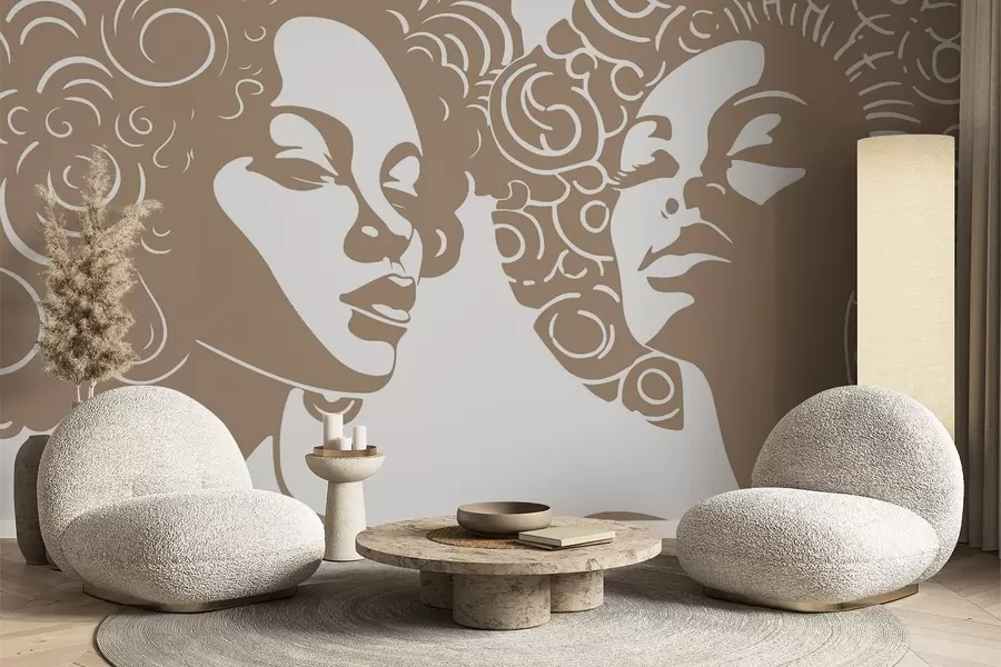 zidne murale Dvije djevojke w04688