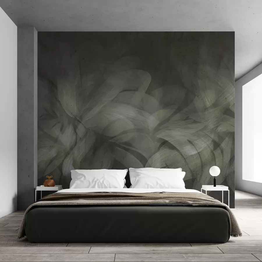 zidne murale Apstraktni valovi na betonskom zidu w04668v1
