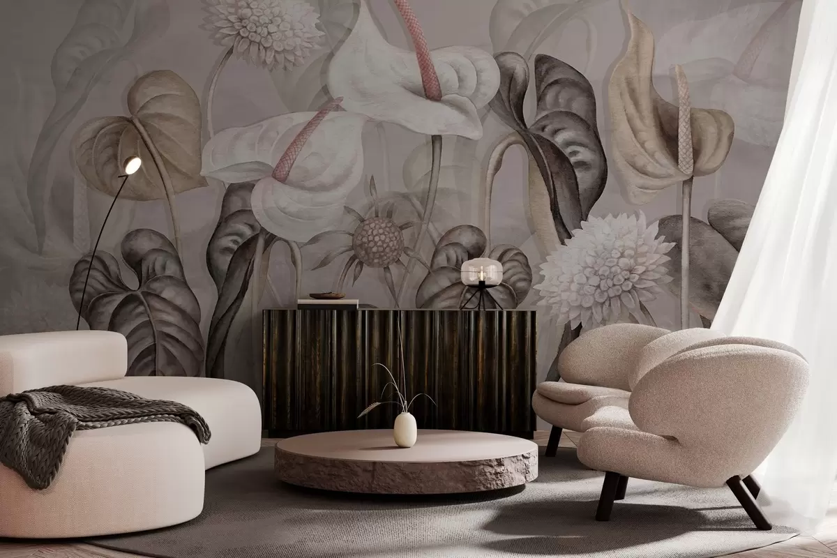 zidne murale Biljke na zidu w04669v1